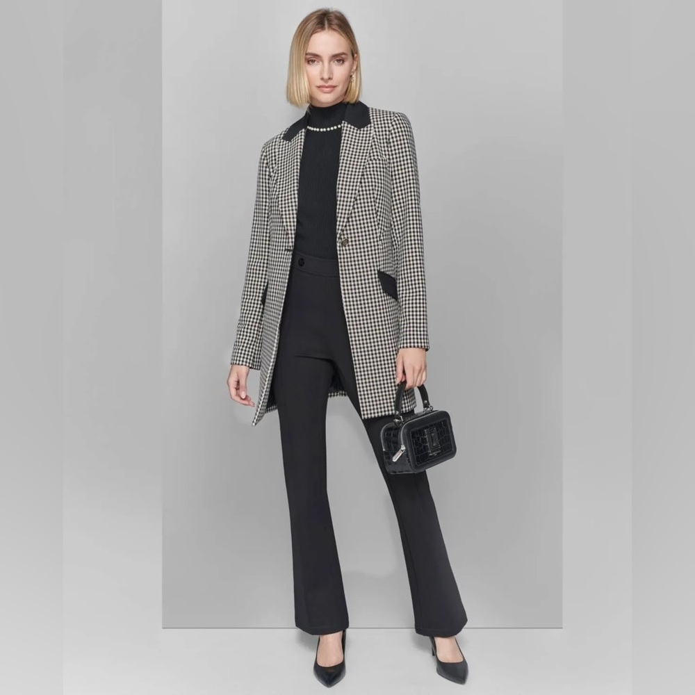 Karl Lagerfeld Paris Gingham One Button Blazer Sz XL